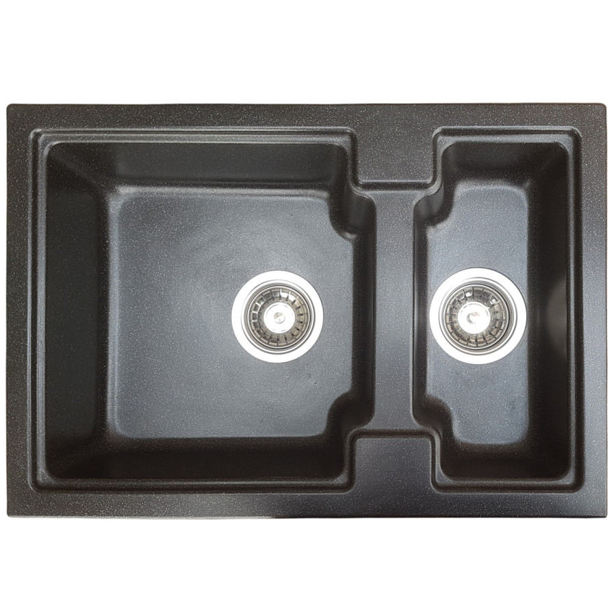 Гранітна кухонна мийка Valetti Europe модель №43 чорна 62*42