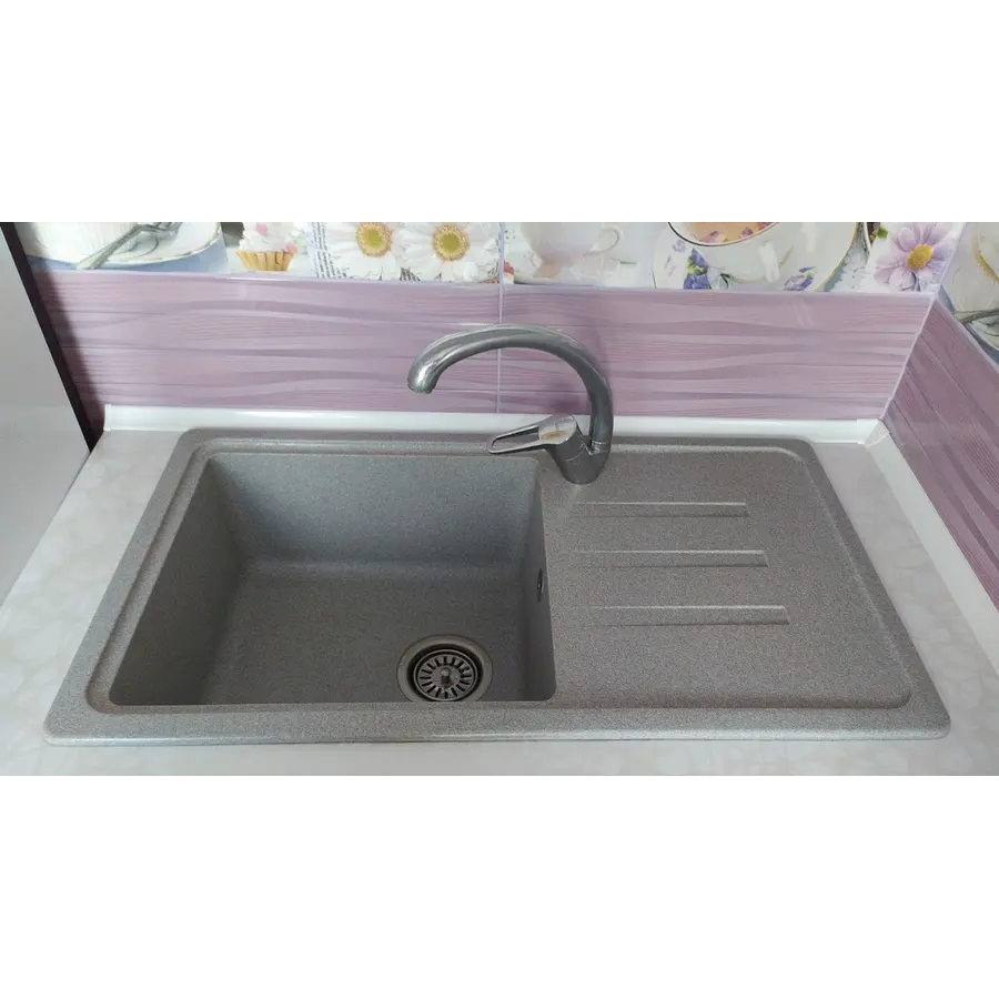 Гранитная мойка Valetti Europe модель №36 серая 78 * 44