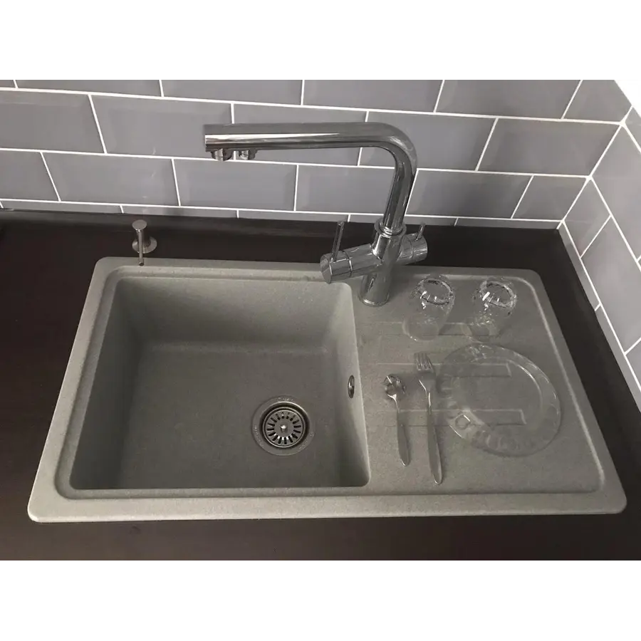 Гранитная мойка Valetti Europe модель №36 серая 78 * 44