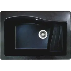 Гранітна кухонна чорна мийка Valetti Europe модель №70 прямокутної форми.