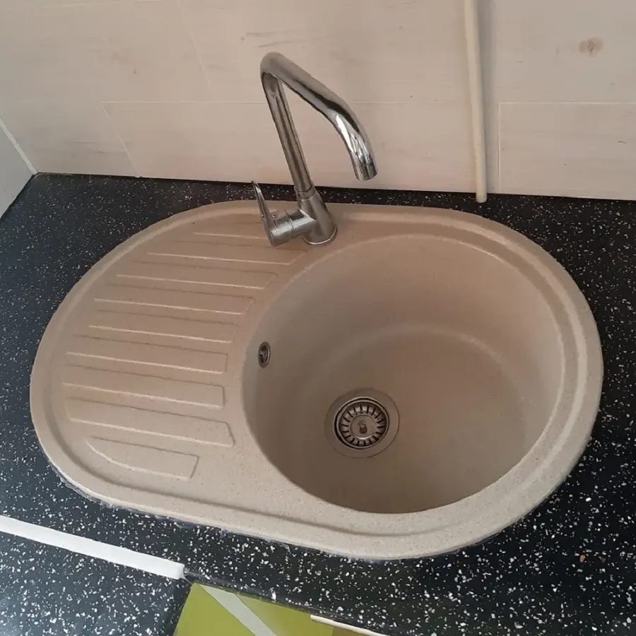 Гранітна кухонна мийка Valetti Europe модель №27 бежева 77*50
