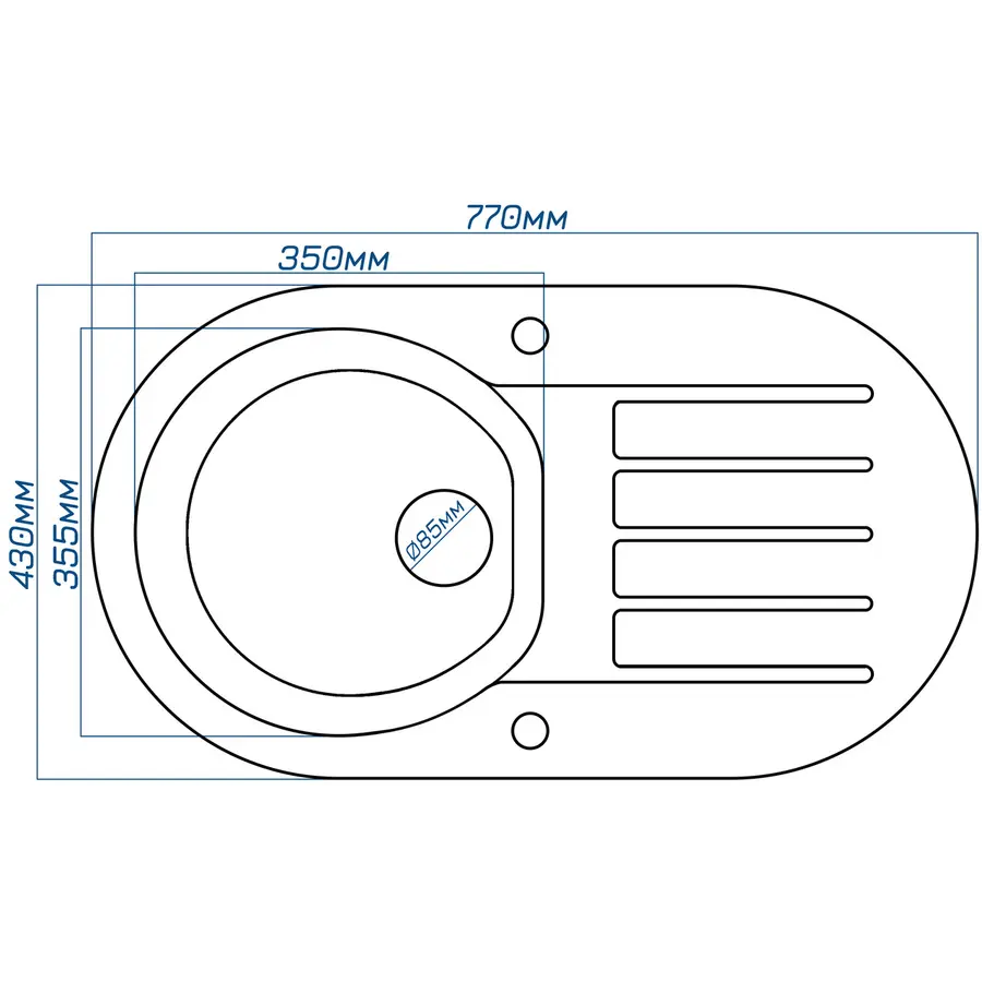 Кухонная мойка из гранита Valetti Premium модель №67 серая 77 * 43