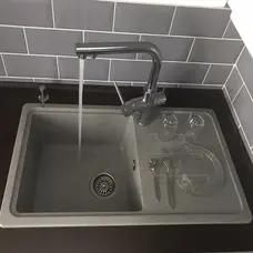 Гранітна мийка Valetti Europe модель №36 сіра 78*44