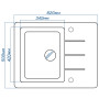 Гранітна кухонна мийка EcoLine 28D 620x500мм Терра