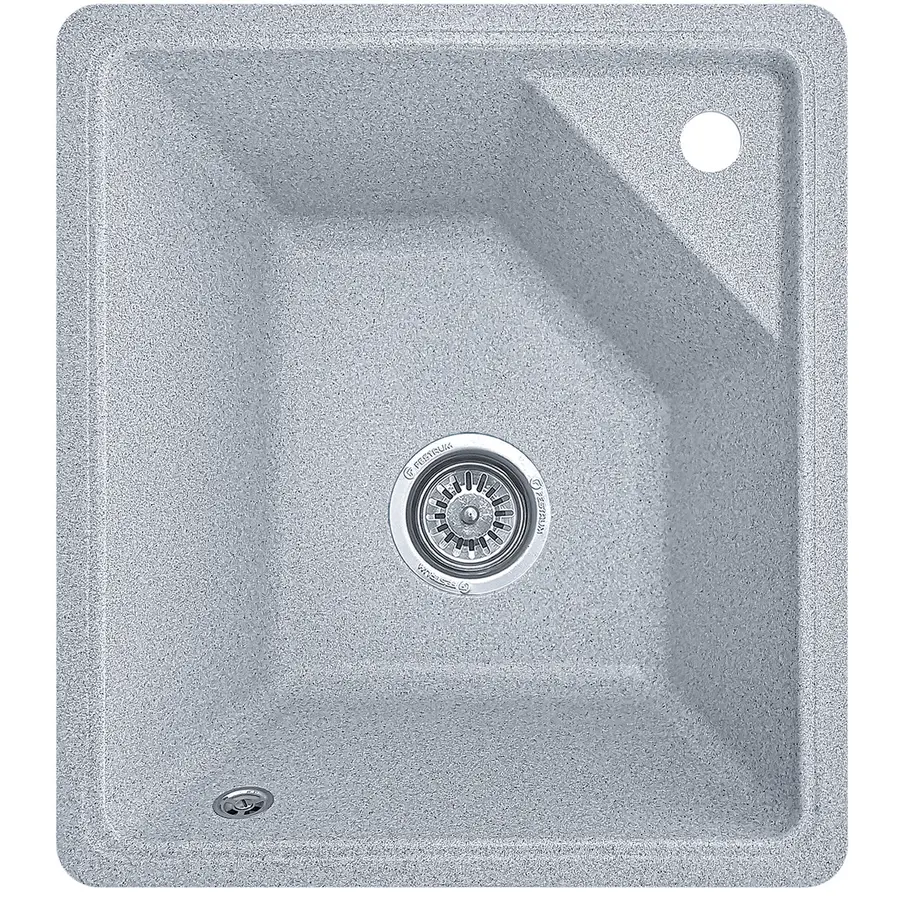 Гранітна кухонна мийка EcoLine 76G/V 520x460мм Сірий