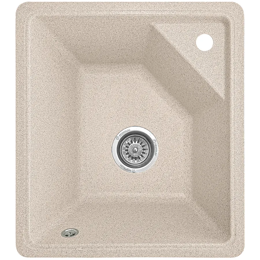 Гранітна кухонна мийка EcoLine 76G/V 520x460мм Сірий