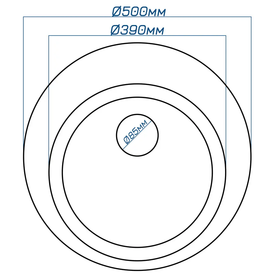 Гранітна кухонна мийка Valetti 7N 500мм