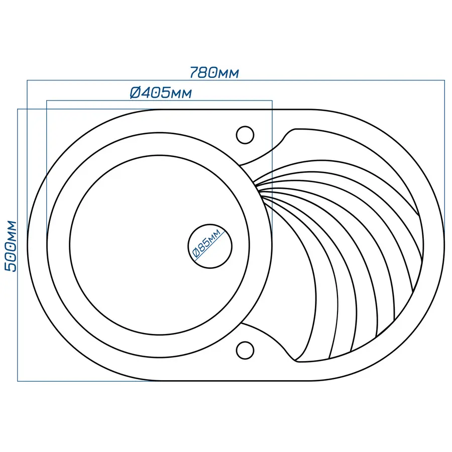 Гранітна кухонна мийка Valetti 33D 500х780 мм