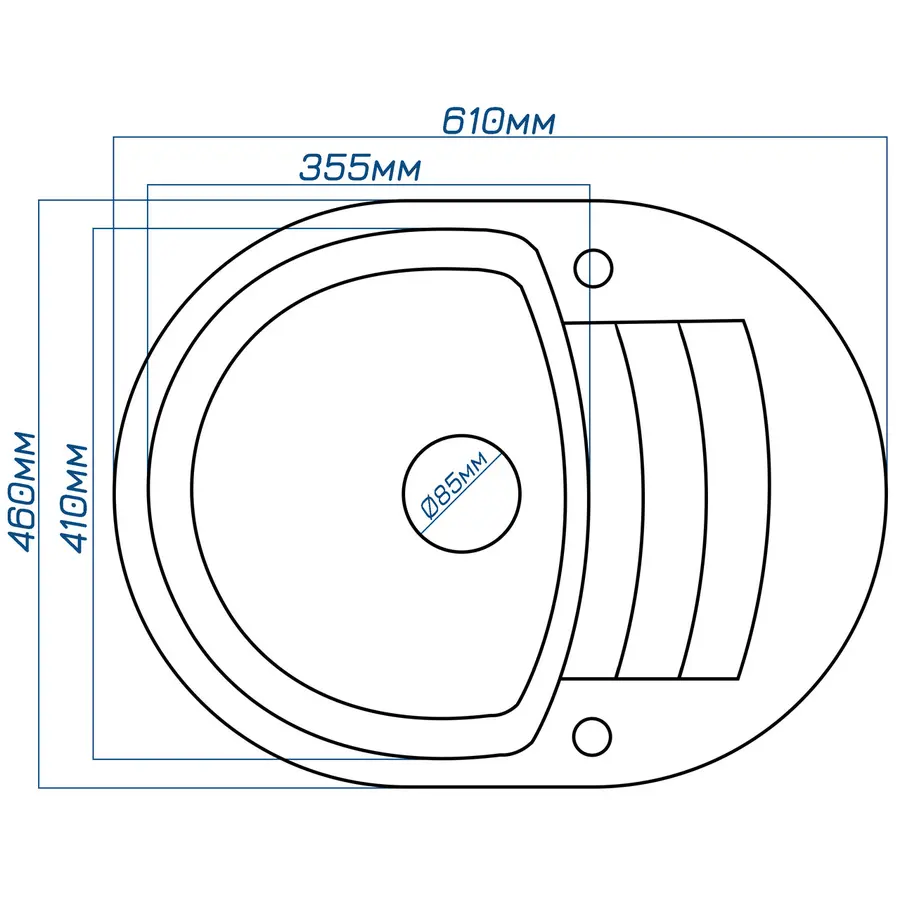 Гранітна кухонна мийка Valetti 32D 460х610 мм