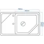 Гранітна кухонна мийка Valetti 55CL 465х785 мм