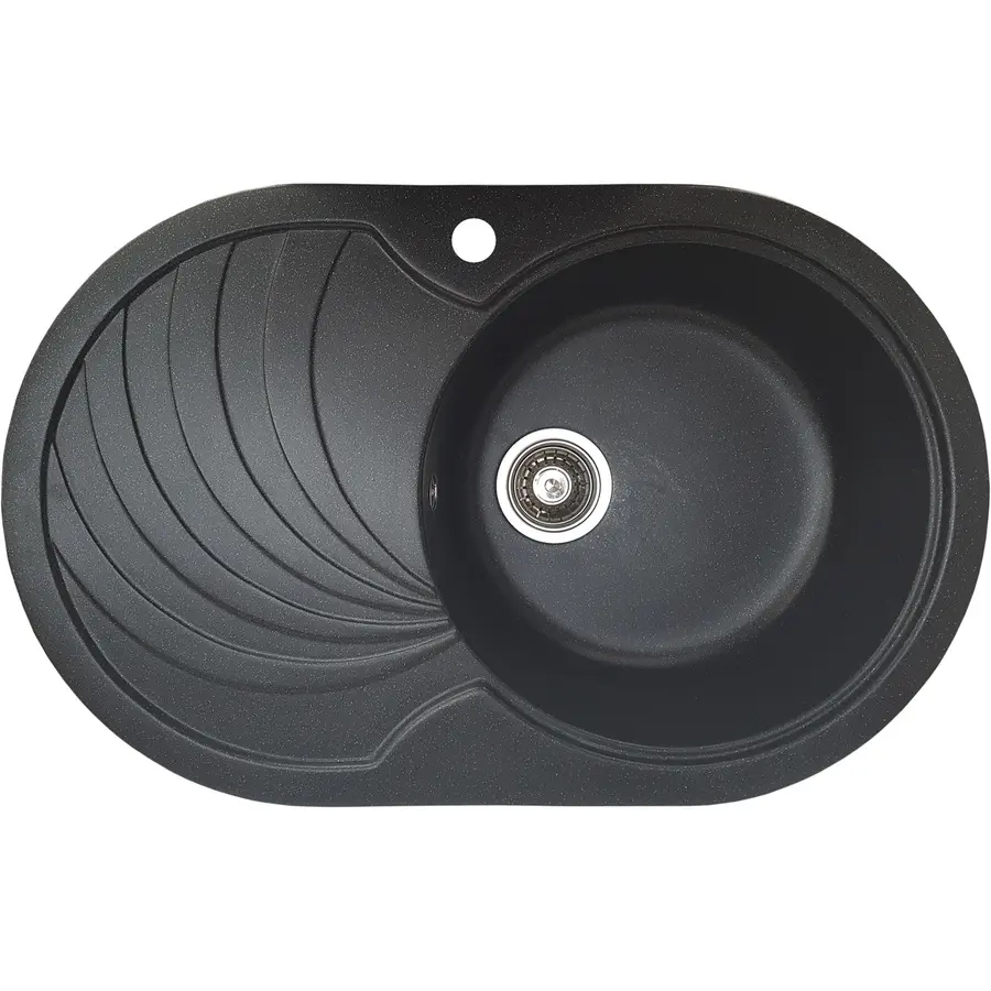 Гранітна мийка для кухні Valetti Europe модель №33 чорна 78*50