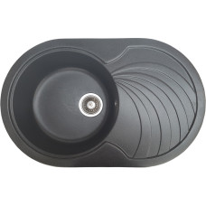 Гранітна мийка для кухні Valetti Europe модель №33 чорна 78*50