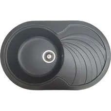 Гранітна мийка для кухні Valetti Europe модель №33 чорна 78*50