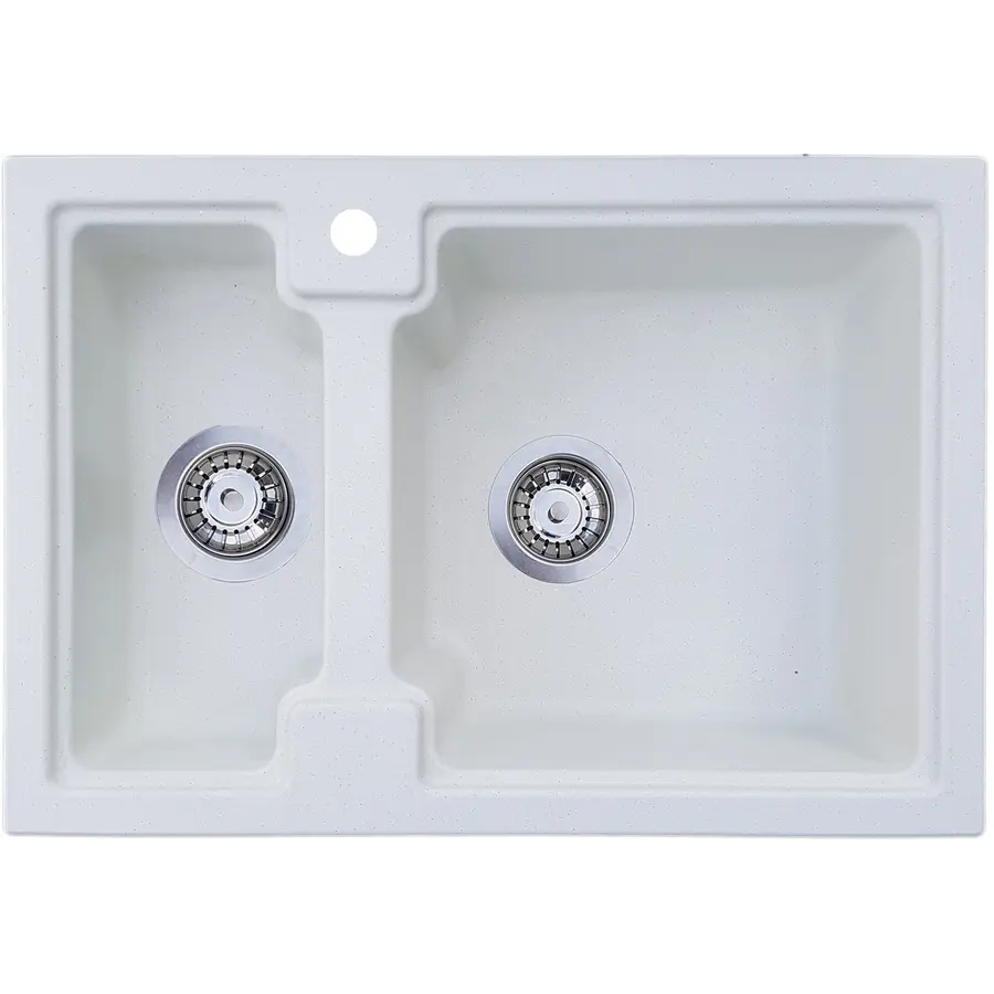 Кухонна гранітна мийка Valetti Europe модель №43 біла 62*42