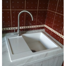 Гранітна кухонна мийка Valetti Europe модель №26 біла 62*50