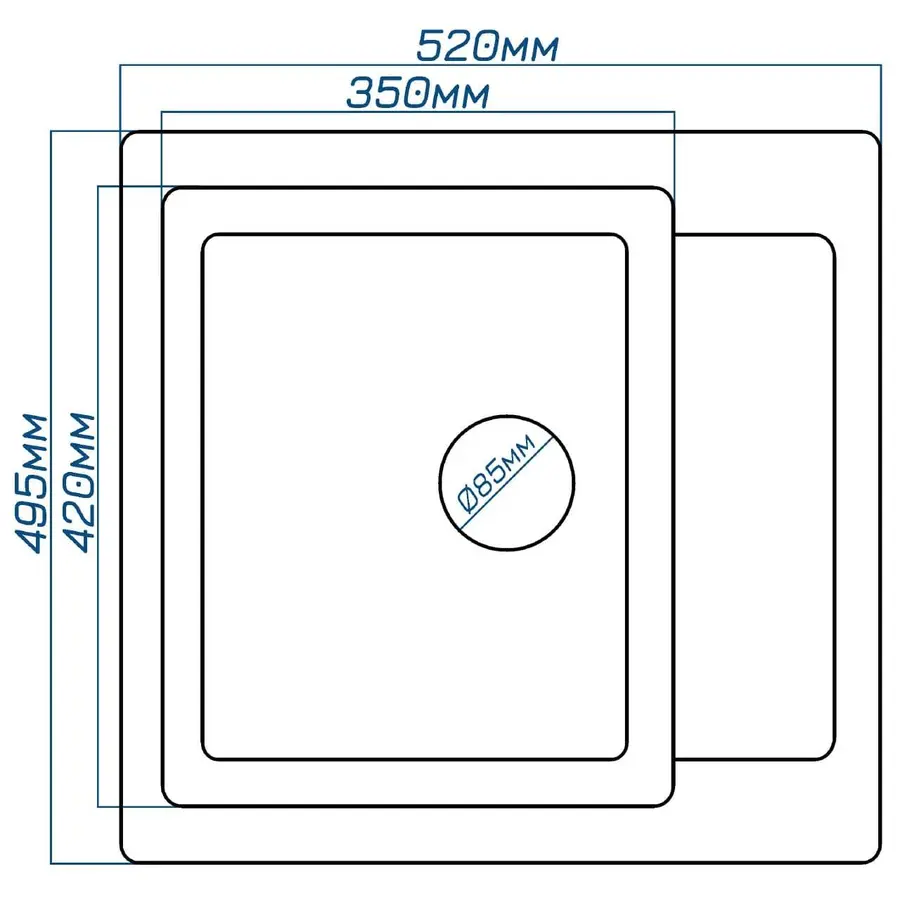 Кухонна гранітна мийка Valetti Europe модель №69 чорна