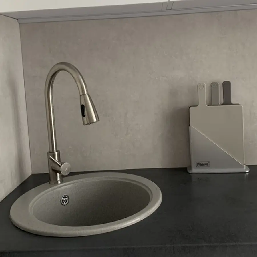 Гранитная кухонная раковина Valetti EcoLine модель №2 серая 475