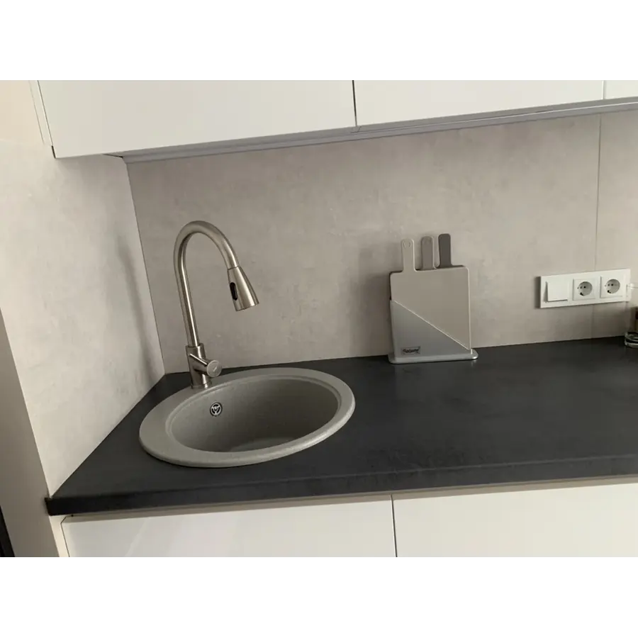 Гранитная кухонная раковина Valetti EcoLine модель №2 серая 475