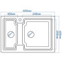 Гранітна кухонна мийка Valeti 43L 425 x625 мм