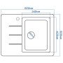 Гранітна кухонна мийка EcoLine 28L 620x500мм Терра