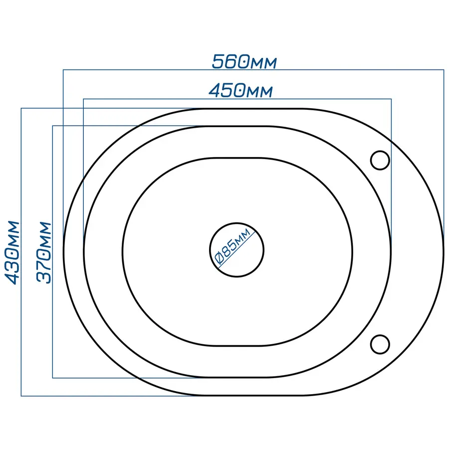 Гранітна кухонна мийка Valeti 61D 430x560 мм