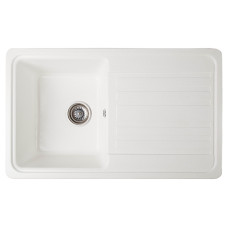 Гранітна кухонна мийка Valetti Europe модель №17 біла 76*46