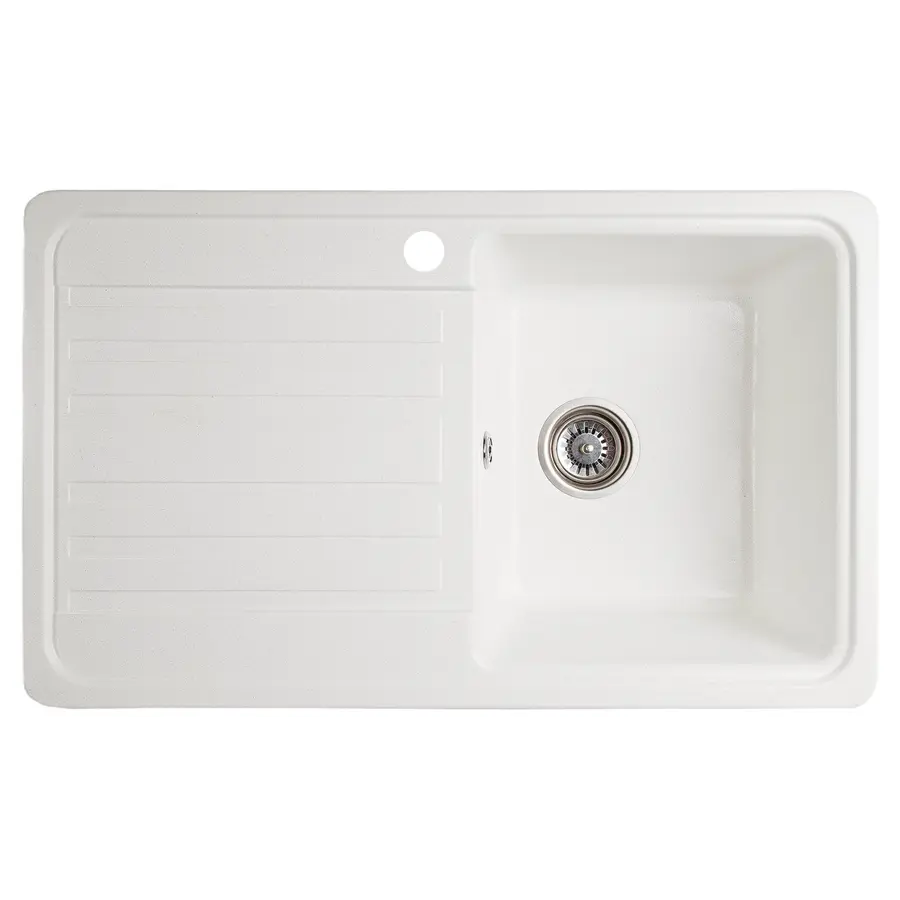 Гранитная кухонная мойка Valetti Europe модель №17 белая 76 * 46