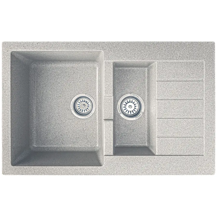 Кухонная гранитная мойка с дополнительной чашей Valetti EcoLine модель №29 бежевая