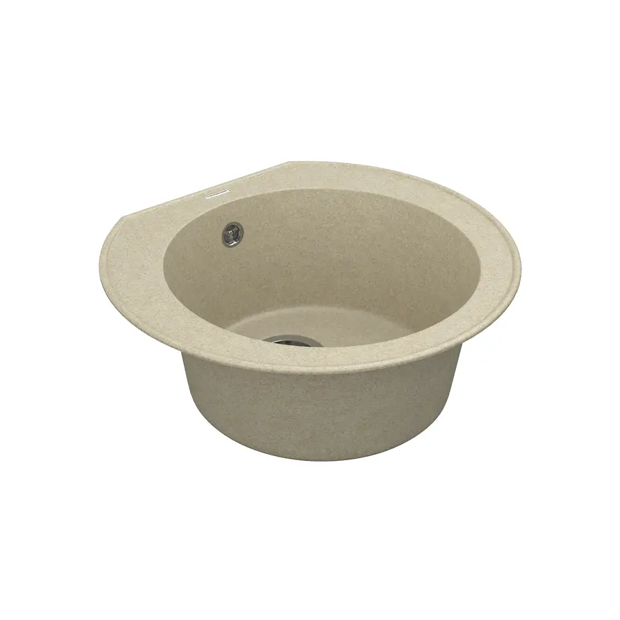 Кухонна гранітна мийка VANKOR Kres KMR 01.52 beige + сифон