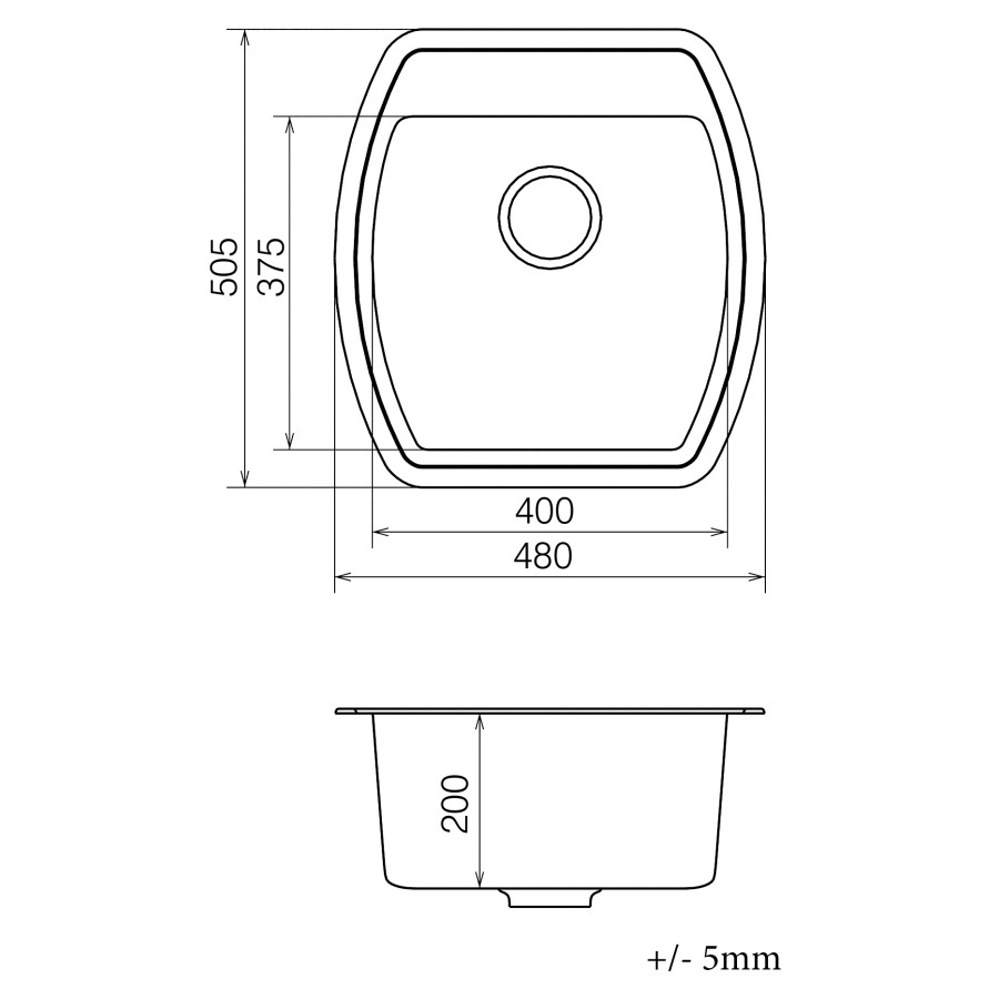 Кухонная гранитная мойка VANKOR Norton NMP 01.48 Terra + сифон