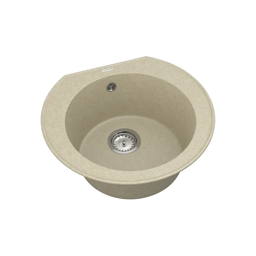 Кухонна гранітна мийка VANKOR Kres KMR 01.52 beige + сифон
