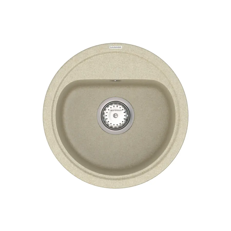 Кухонна гранітна мийка VANKOR Lira LMR 01.44 Beige + сифон