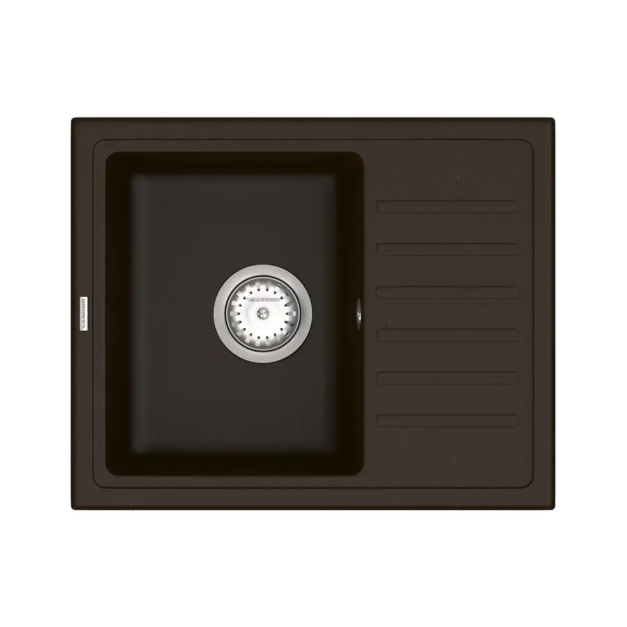 Кухонна гранітна мийка VANKOR Lira LMP 02.55 Chocolate + сифон