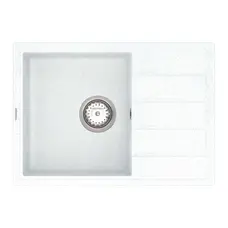 Кухонна гранітна мийка VANKOR Easy EMP 02.62 White stone + сифон