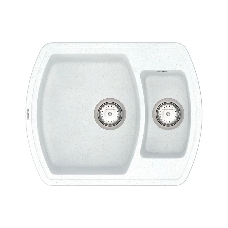 Кухонна гранітна мийка VANKOR Norton NMP 03.63 White stone + сифон