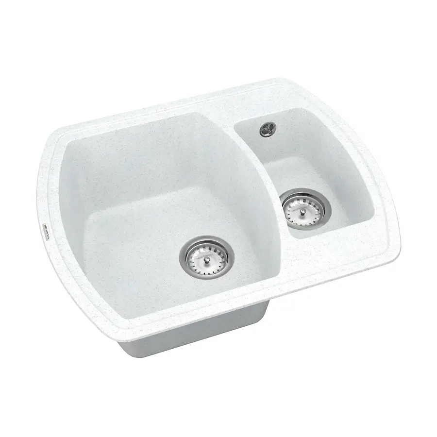 Кухонна гранітна мийка VANKOR Norton NMP 03.63 White stone + сифон