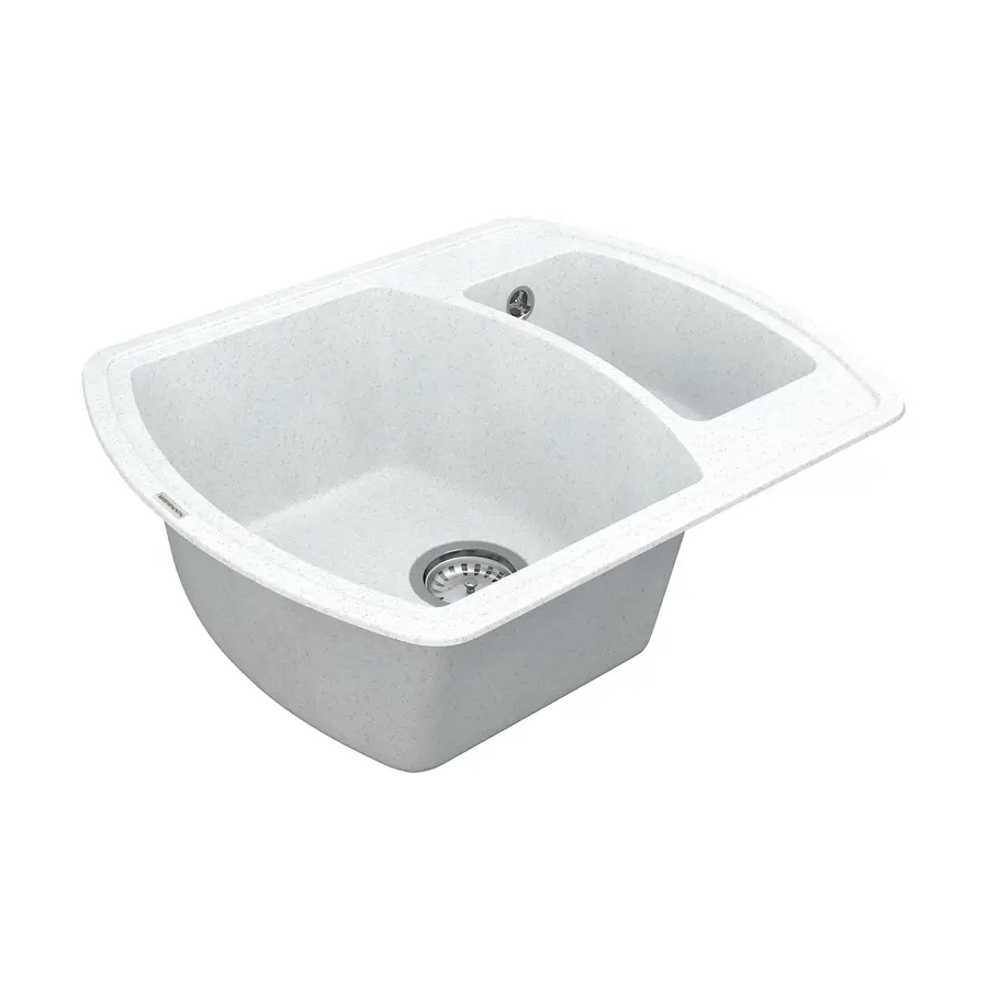 Кухонна гранітна мийка VANKOR Norton NMP 03.63 White stone + сифон