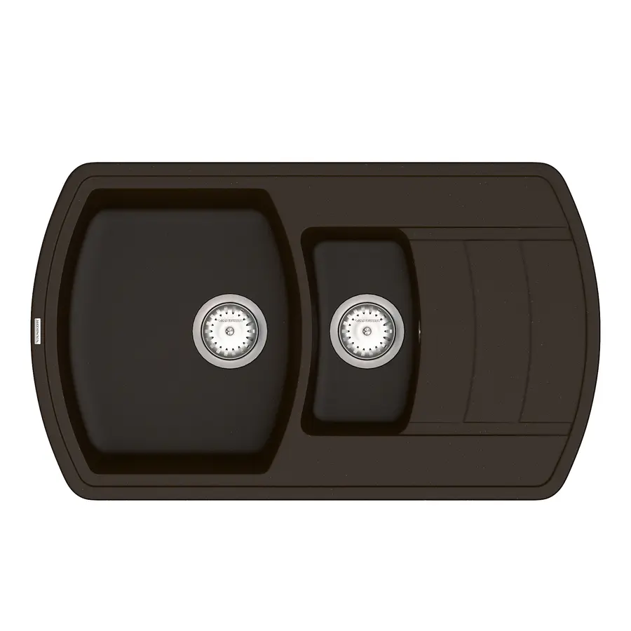Кухонна гранітна мийка VANKOR Norton NMP 04.86 Chocolate + сифон