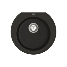 Кухонна гранітна мийка VANKOR Kres KMR 01.52 black + сифон