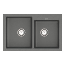 Кухонна гранітна мийка VANKOR Orman OMP 05.80 Gray + сифон