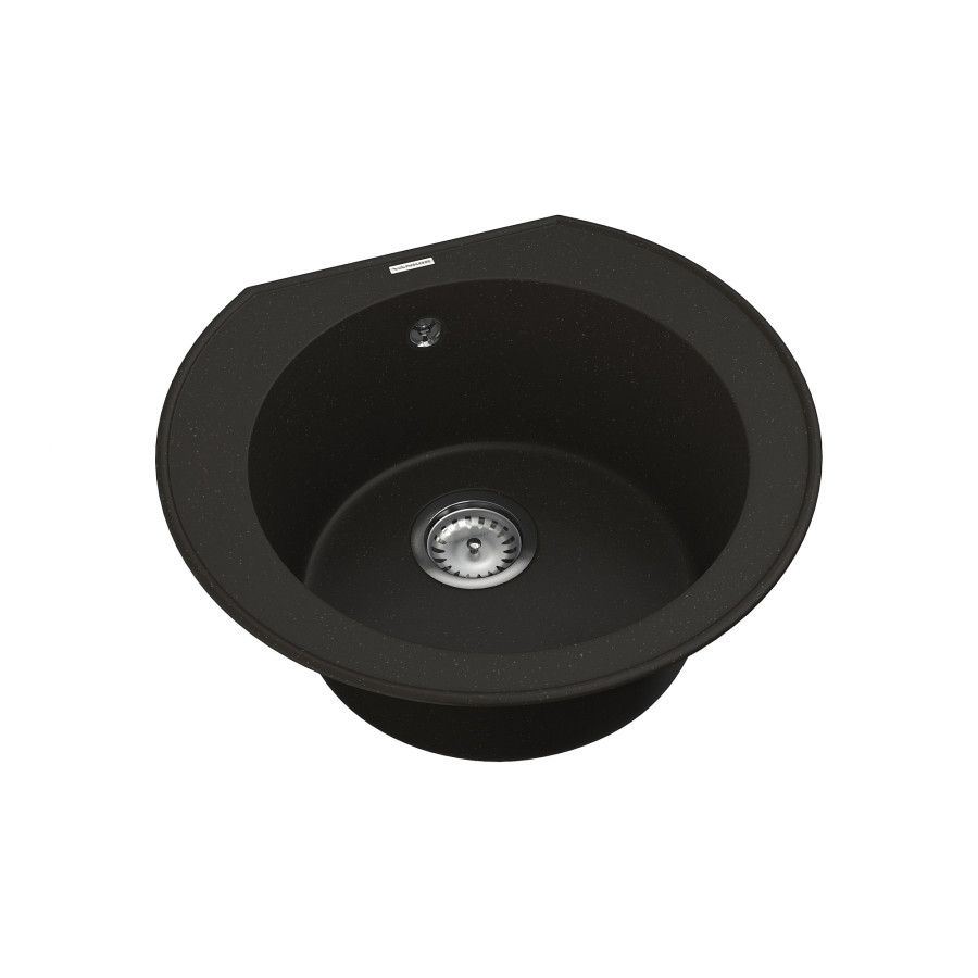 Кухонна гранітна мийка VANKOR Kres KMR 01.52 black + сифон