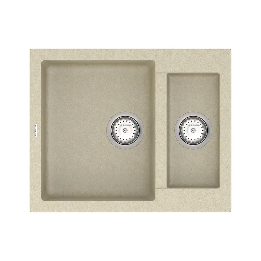 Кухонна гранітна мийка VANKOR Orman OMP 03.61 Beige + сифон