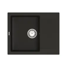 Кухонна гранітна мийка VANKOR Orman OMP 02.61 Black + сифон