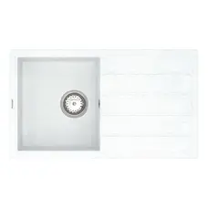 Кухонна гранітна мийка VANKOR Easy EMP 02.76 White stone + сифон