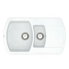 Кухонна гранітна мийка VANKOR Norton NMP 04.86 White stone + сифон