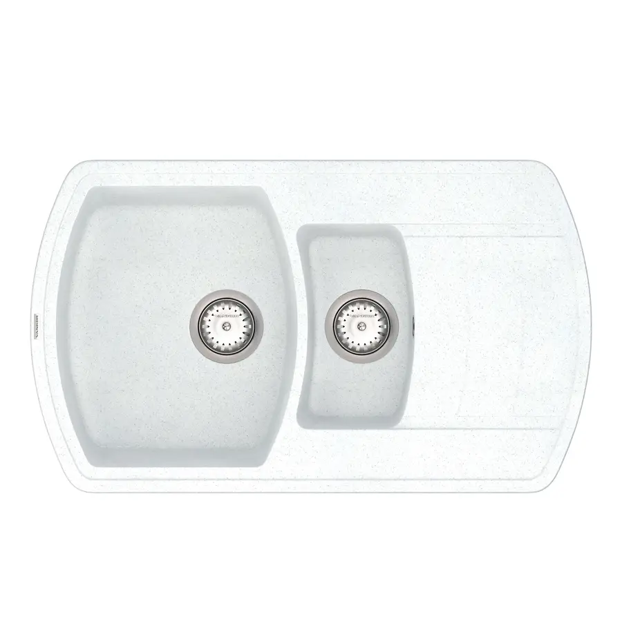 Кухонна гранітна мийка VANKOR Norton NMP 04.86 White stone + сифон