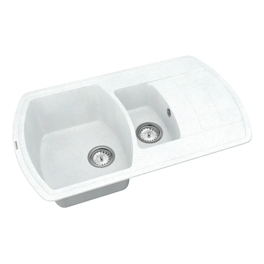 Кухонна гранітна мийка VANKOR Norton NMP 04.86 White stone + сифон