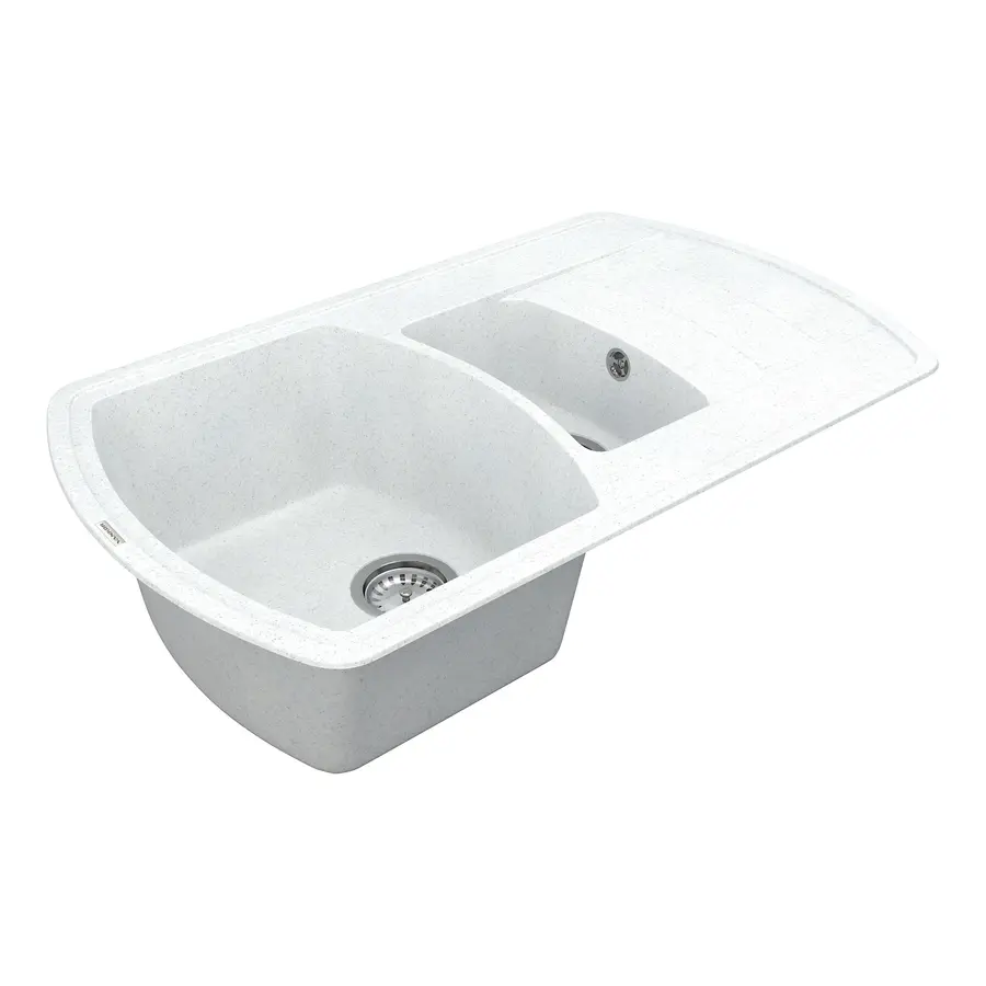 Кухонна гранітна мийка VANKOR Norton NMP 04.86 White stone + сифон