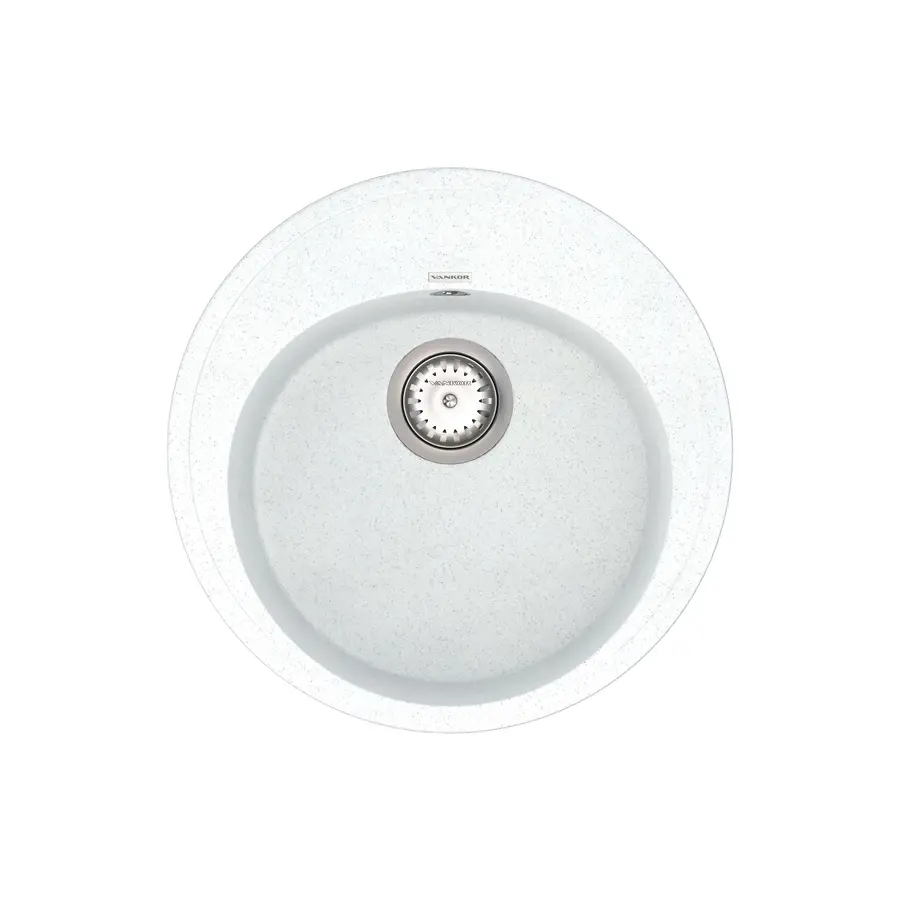 Кухонна гранітна мийка VANKOR Sity SMR 01.50 White stone + сифон