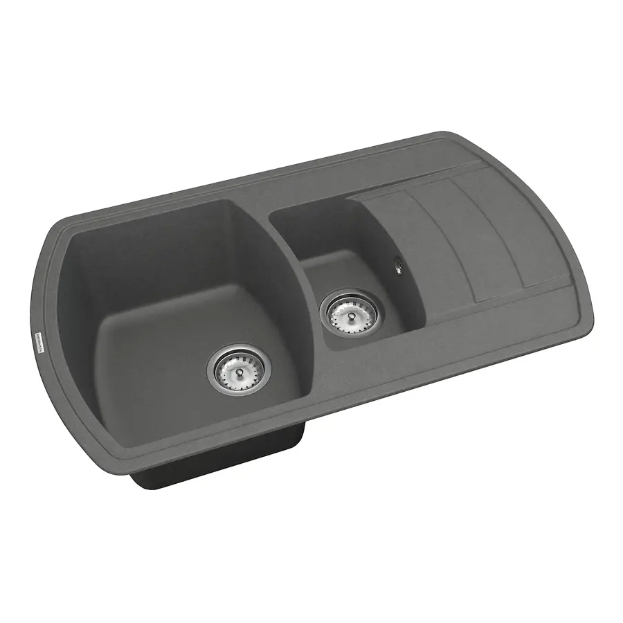 Кухонна гранітна мийка VANKOR Norton NMP 04.86 Gray + сифон